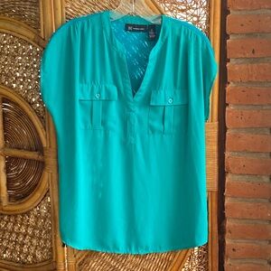 INC International Concepts Turquoise Blouse Top Great Condition